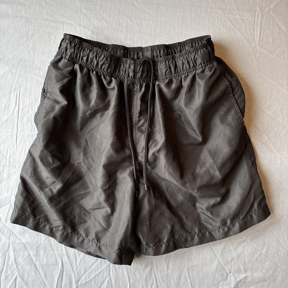 George - Black Pull String Swim Shorts With Pockets - Size Medium (32-34)